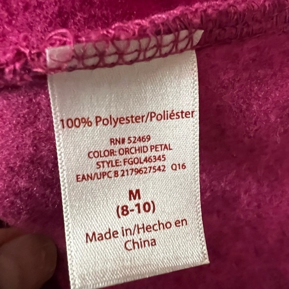 Faded Glory Pink Fleece Full Zip Vest Medium - Picture 4 of 5